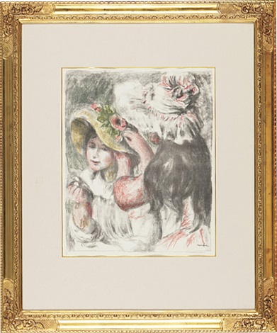 ルノワール　Renoir 直筆サイン　【ピン飾りの帽子】 Le chapeau épinglé 2e planche ピン飾りの帽子（第2プレート